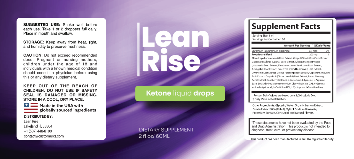 Rótulo LeanRise Drops 